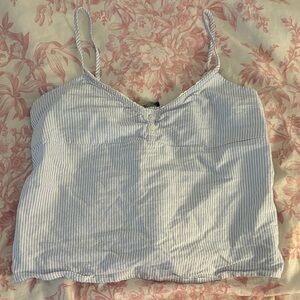 Striped Blue and White Women's Top